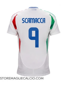 Italia Gianluca Scamacca #9 Maglia Gara Trasferta Repliche Europei 2024